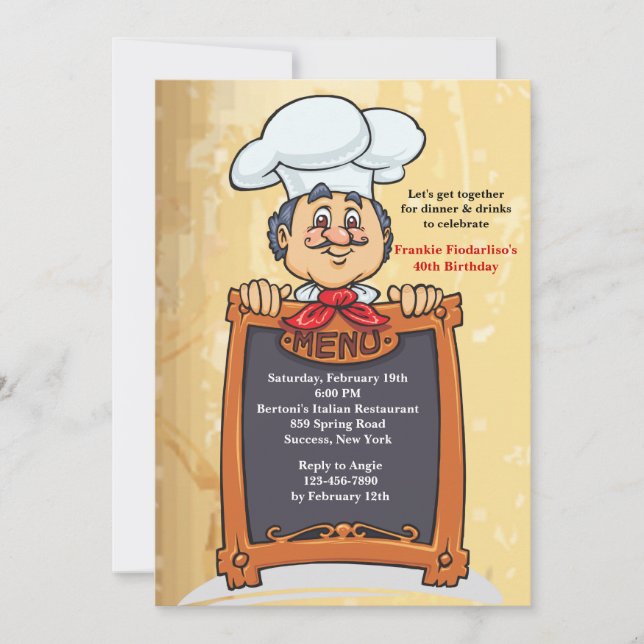 On the Menu Invitation (Front)