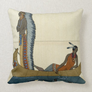 On the Missouri, 1922 (pochoir print) Throw Pillow