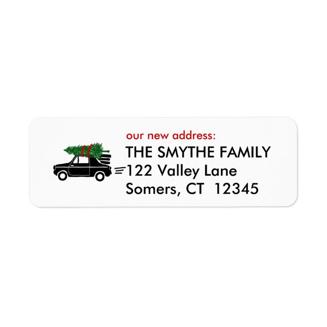 On The Move, Holiday Return Address Label (Front)
