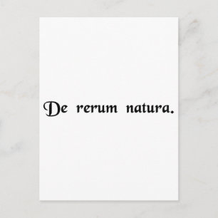 On the nature of things. postcard