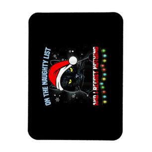 On The Naughty List And I Regret Nothing Cat Chris Magnet