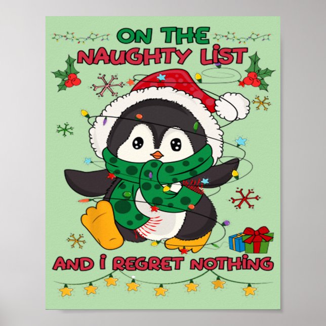 on the naughty list and i regret nothing peguin ch poster (Front)