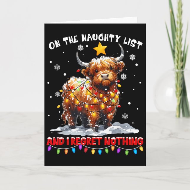 On The Naughty List And Reget Nothing Christmas Hi Card (Front)