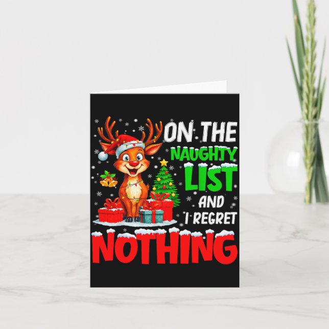 On The Naughty List And Regret Nothing Christmas X Card (Front)