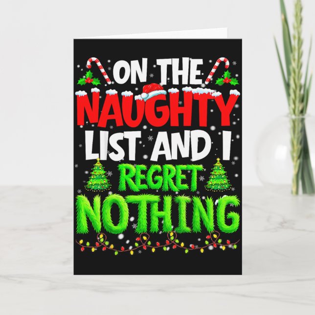 On The Naughty List And Regret Nothing Pjs Christm Card (Front)