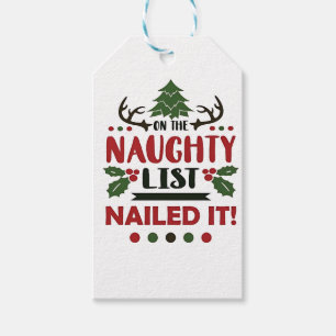 On The Naughty List Nailed It Funny Christmas  Gift Tags