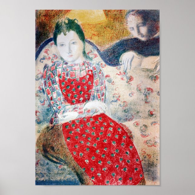 On the Pale Silver Sofa, Maurice Denis Poster (Front)