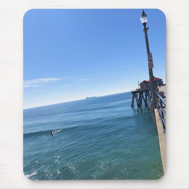 On the Pier, Huntington Beach, California Mouse Pad (Front)