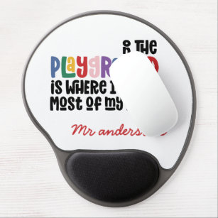 On the playground typography modern teacher gift m gel mouse pad