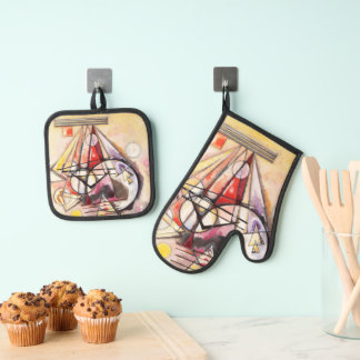 On the Points by Wassily Kandinsky Oven Mitt & Pot Holder Set