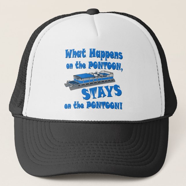 On the pontoon trucker hat (Front)