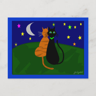 "On The Prowl", Cat Art Gifts--Artist Drawn/Signed Postcard