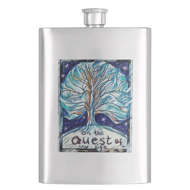 On the Quest of My Life Hip Flask (Front)