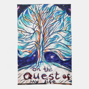 On the Quest of My Life - Tree - Stars Kitchen Towel