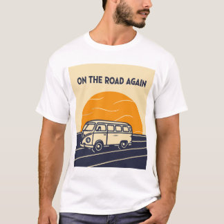 On The Road Again Bus Sunset 70s T-Shirt