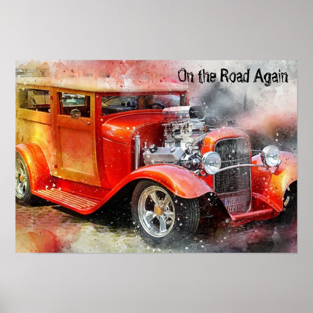 On the Road Again Drag Car Poster (Front)