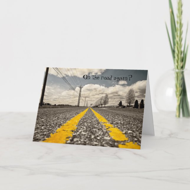 On the road again trip greeting card (Front)