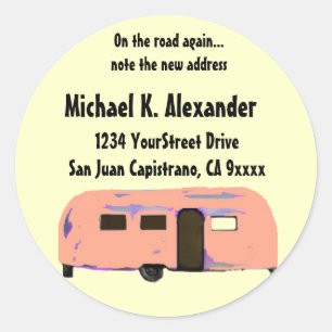 On the Road Trailer Classic Round Sticker