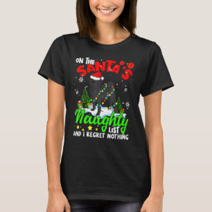 On The Santa List I Regret Nothing Xmas Santa Blac T-Shirt