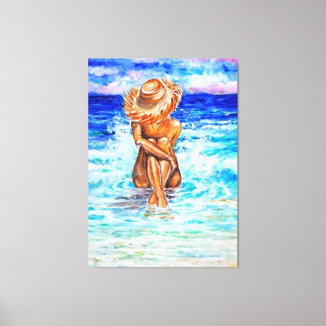 On The Shore - Watercolor Painting Canvas Print (Front)