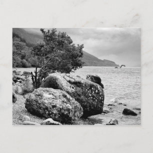 On the shores of Loch Ness with the monster Postcard