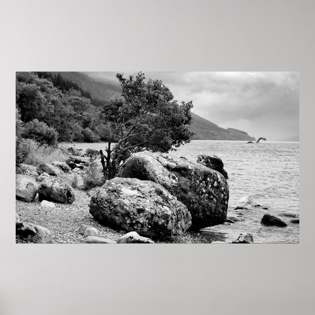 On the shores of Loch Ness with the monster Poster (Front)
