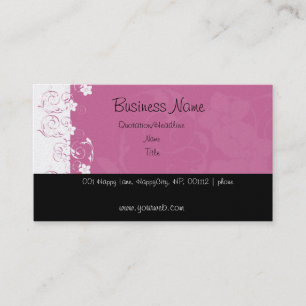 On The Sideline Hot Pink and White Flowers Business Card