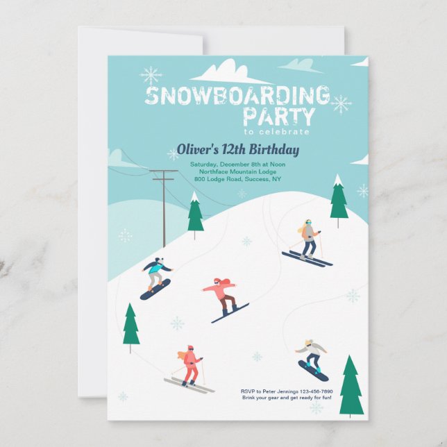 On the Ski Slopes Invitation (Front)