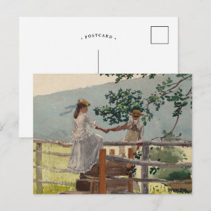 On the Stile   Winslow Homer Postcard