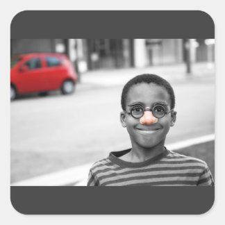 on the street clown square sticker
