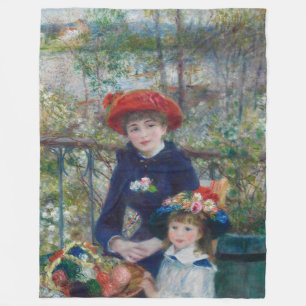 On the Terrace, Impressionist Portrait, Renoir Fleece Blanket