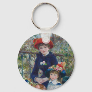 On the Terrace, Impressionist Portrait, Renoir Keychain