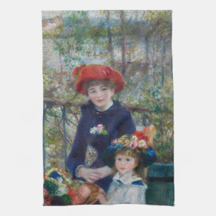 On the Terrace, Impressionist Portrait, Renoir Kitchen Towel