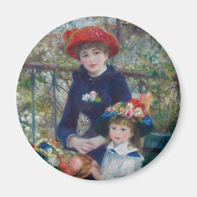 On the Terrace, Impressionist Portrait, Renoir Magnet (Front)
