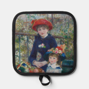 On the Terrace, Impressionist Portrait, Renoir Pot Holder