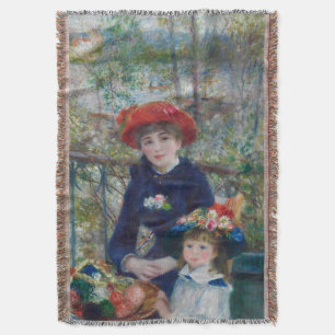 On the Terrace, Impressionist Portrait, Renoir Throw Blanket