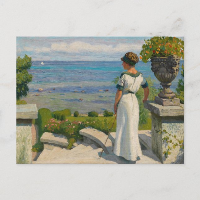 On the Terrace | Paul Fischer Postcard (Front)