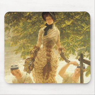 On The Thames by James Tissot, Vintage Realism Mouse Pad