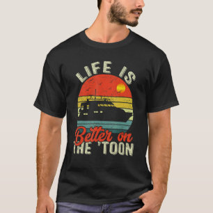 On The Toon Vintage Pontoon Boat Boating T-Shirt