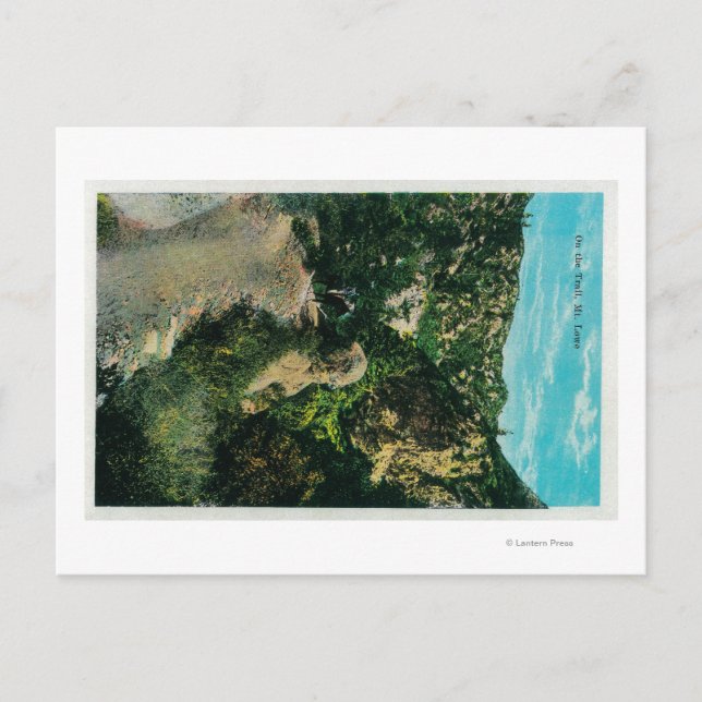 On the Trail, Horseback at Mt. Lowe Postcard (Front)