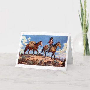 "On the Trail" Western Christmas Card