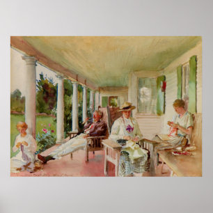 On the Verandah by John Singer Sargent Poster