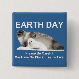 On Thin Ice 2 Inch Square Button