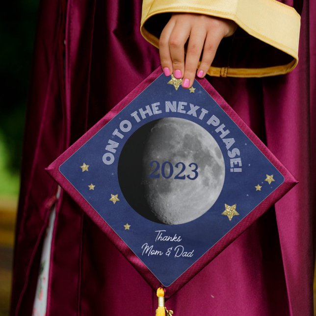 On to the next phase Moon 2023 Graduation Cap Topp (Creator Uploaded)