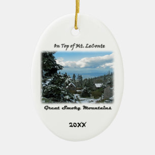 On Top of Mt. LeConte GSM Photo Art Ceramic Ornament