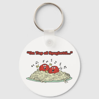 on top of spaghetti singing meatballs keychain