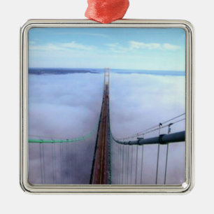 On Top of The Mackinac Bridge Ceramic Ornament