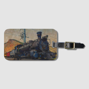 On Track - Vintage Steam Train Luggage Tag