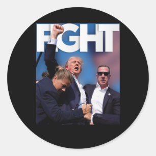 On Trump Fight For America Trump Undefeatable 3  Classic Round Sticker