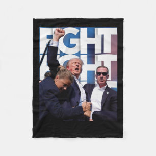 On Trump Fight For America Trump Undefeatable  Fleece Blanket